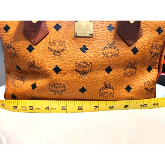✨️EUC MCM Cognac Monogram Visetos Boston Hand Bag ✨️ - Picture 14 of 16